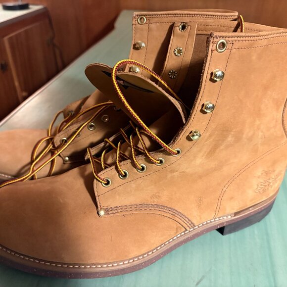 NEW Mens Field & Forest Beckman Style Tan Cork Sole Boots Size 14 D USA Made